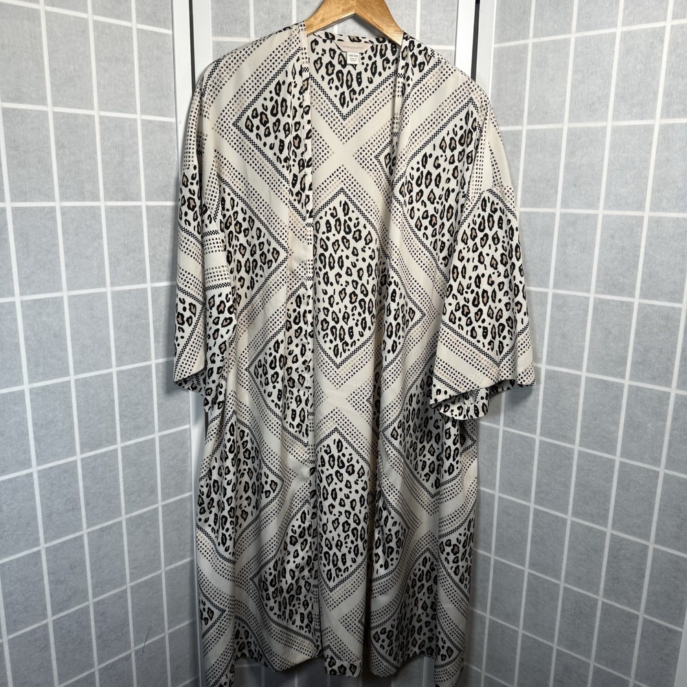 Anthropologie Mignon Doo Kimono Cover Up Duster Womens One Size Animal Print